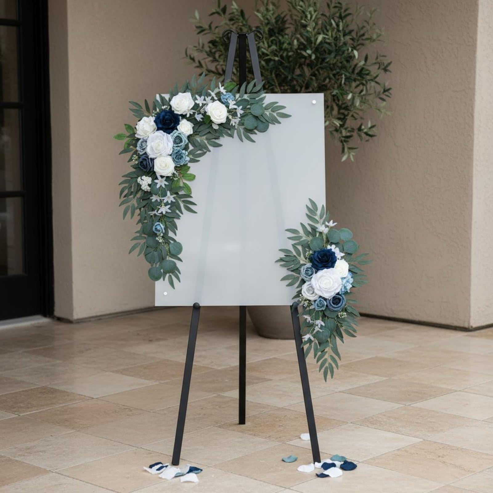 2 Pezzi Decorazione Floreale per Arco con Composizione di Seta E Foglie Artificiali per Cerimonia all Aperto per Tavolo E Ornamento per Giardino