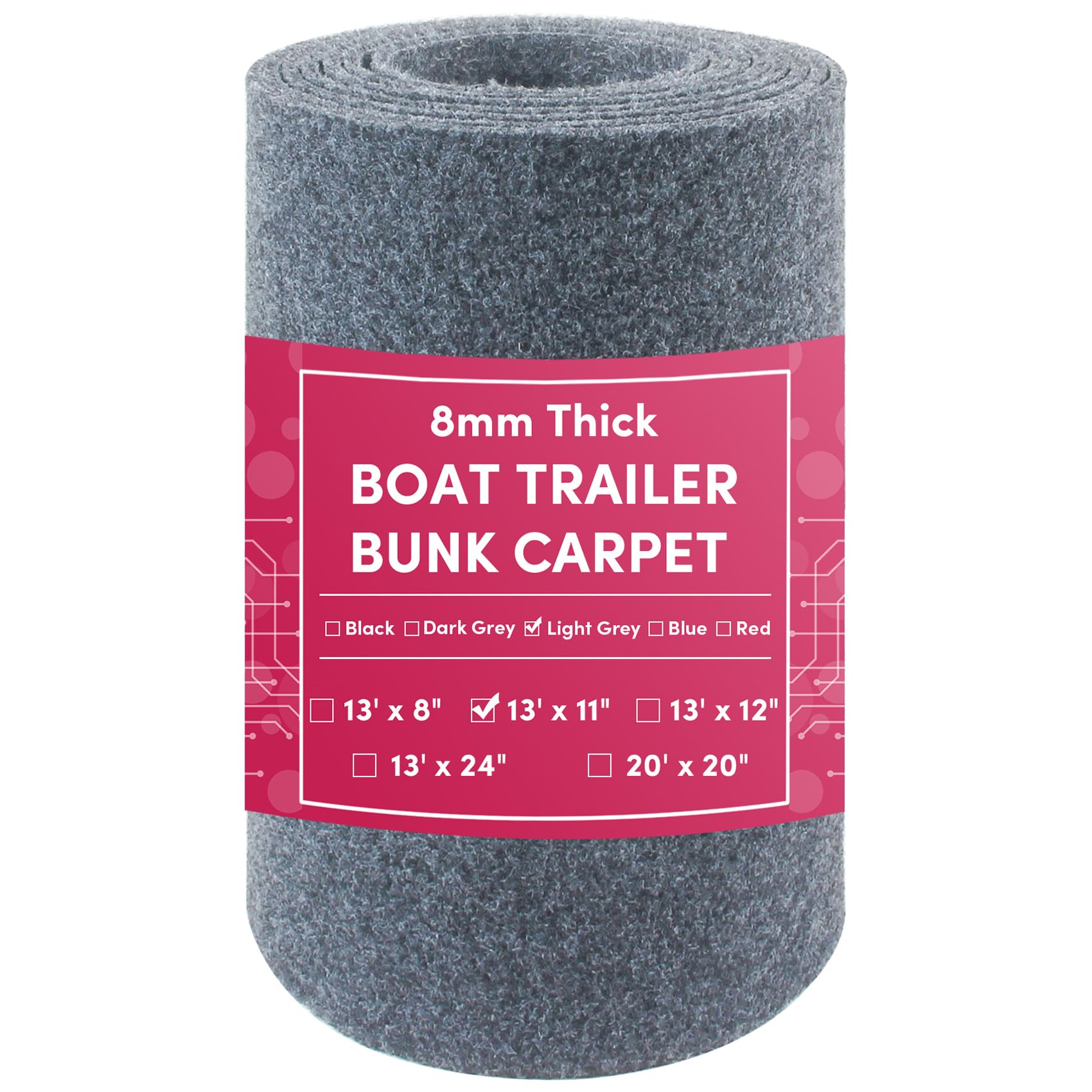 VEITHI Boat Trailer Bunk Carpet Grey,11 inch x 13 feet Boat Bunk Carpet for Jet Ski Ramps — image 1