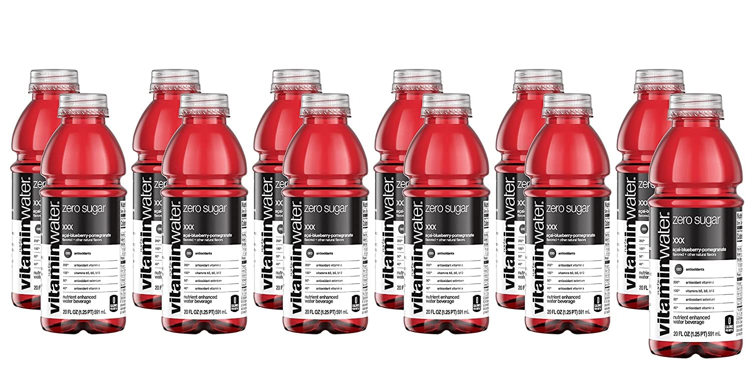 Vitamin Water ZERO Sugar - XXX Acai-Blueberry-Pomegranate | 20 Fl Oz Bottles - Pack of 12