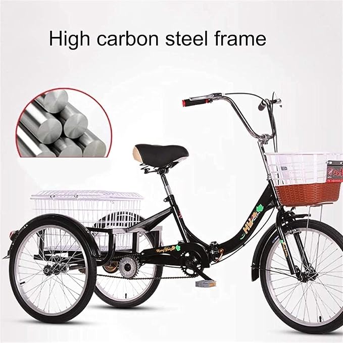 Bicicleta triciclo plegable adulto 3 ruedas 16/20 pulg miniatura 7