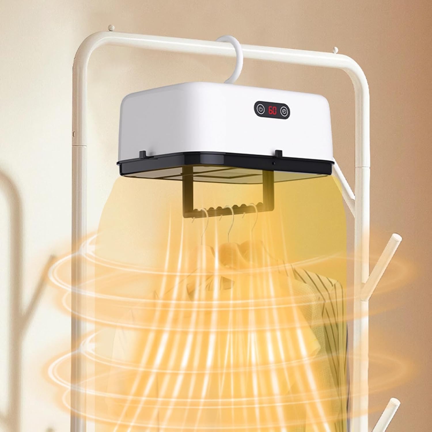 ミニ衣類乾燥機、ポータブル乾燥機、タイマー付き、1〜3時間フリータイマー、3段階風速調整、旅行、RV、家庭用、アパート用(Green