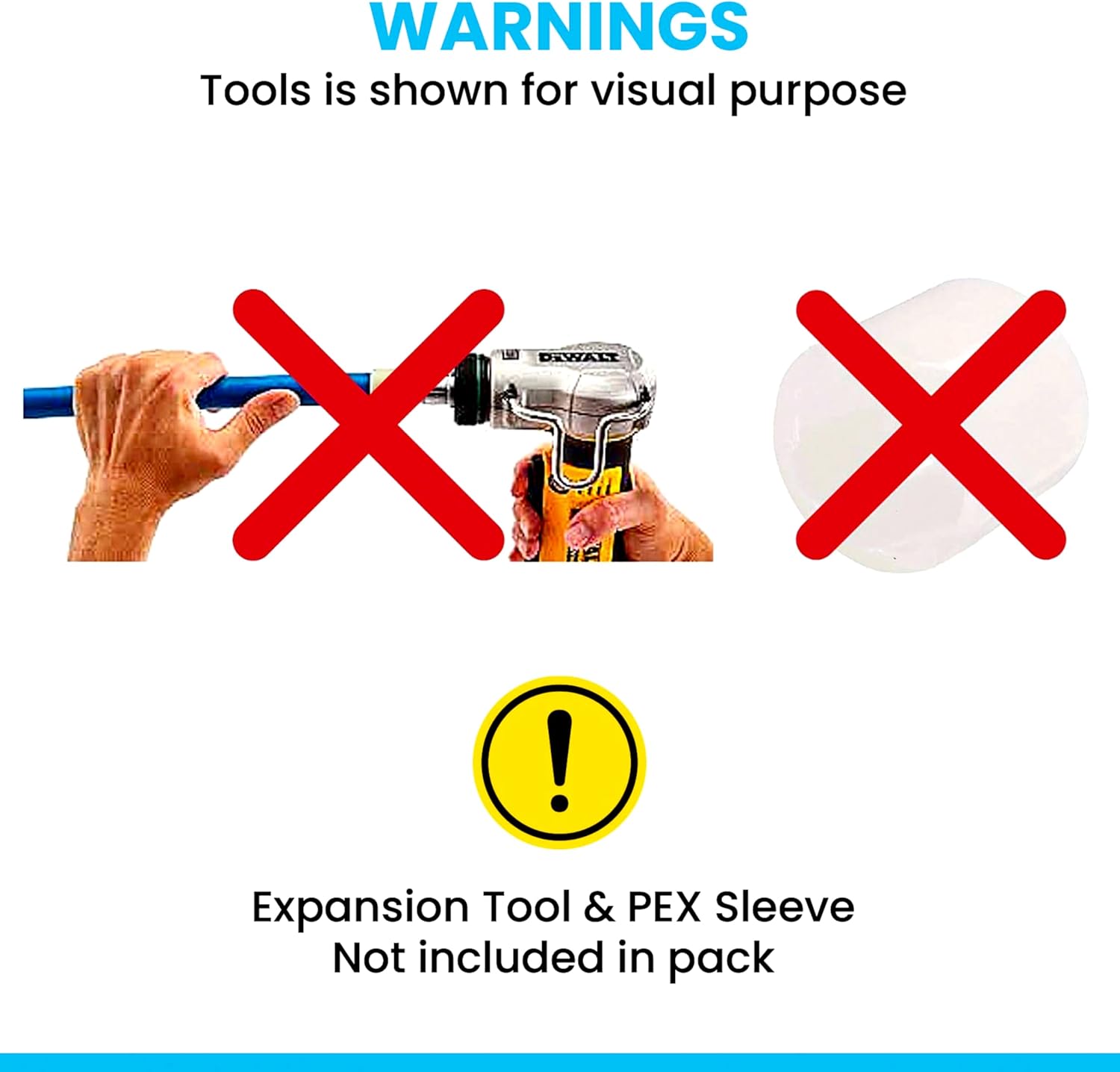 Poly PEX-A Expansion Fittings 3/4'' inch Tee, Elbow & Coupling Set | Plastic Plumbing Fittings F1960 for PEX-A Pipe [Pack of 30]