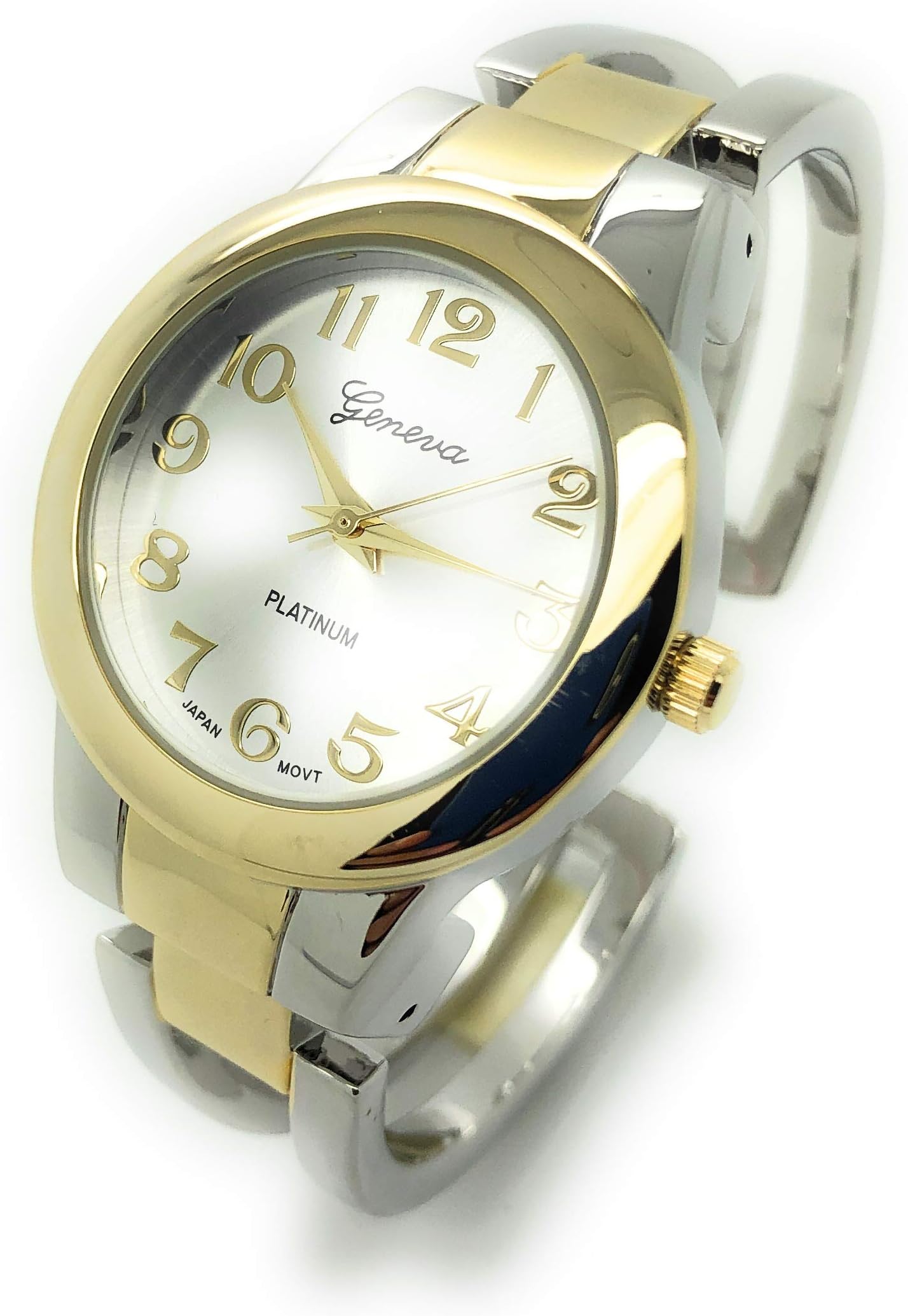 Ladies Round Elegant Simple Casual Metal Bangle Cuff Fashion Watch Easy Reader Dial