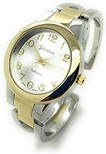 Ladies Round Elegant Simple Casual Metal Bangle Cuff Fashion Watch Easy Reader Dial