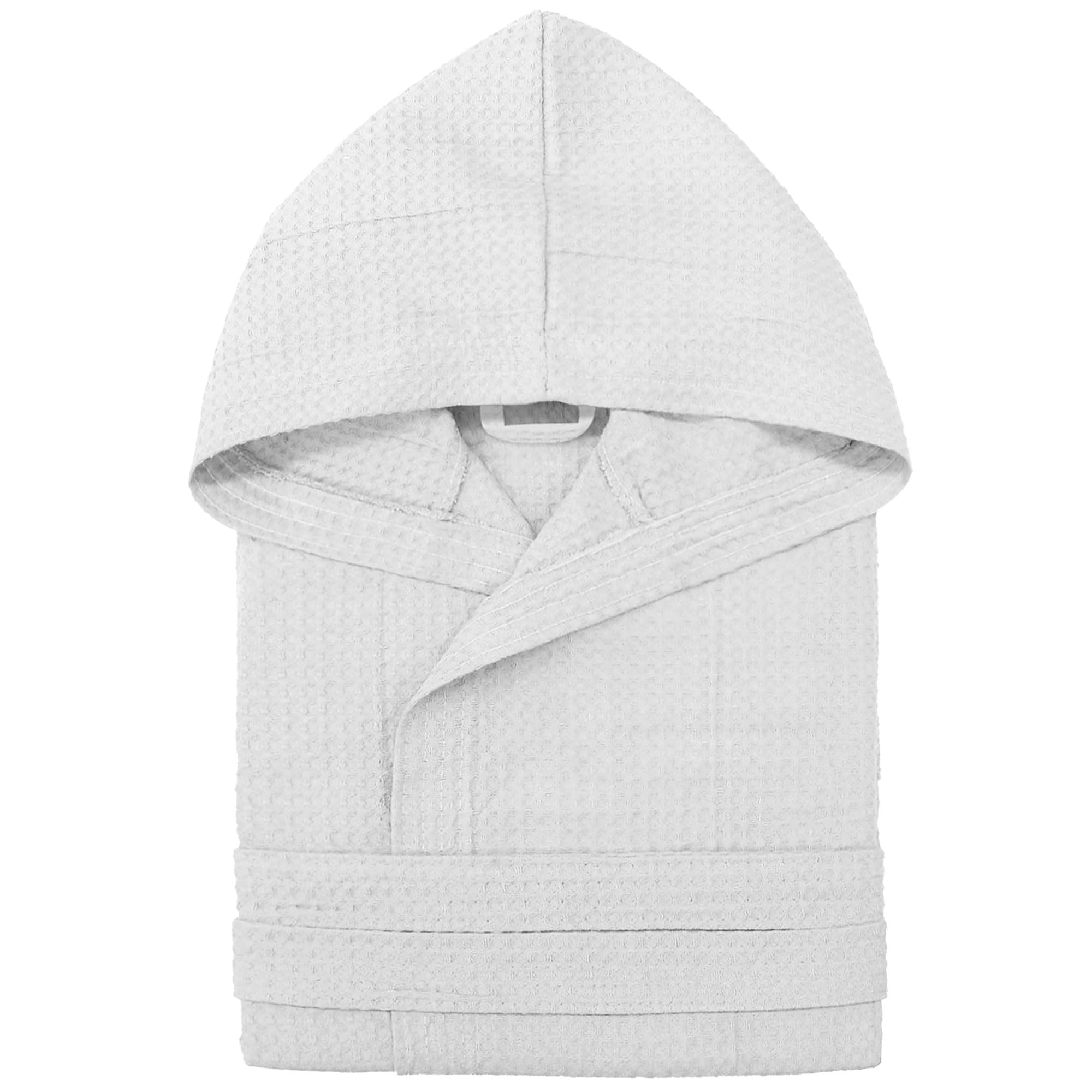 Albornoz Nido de Abeja Unisex Hombre Mujer de algodón con Capucha, Bolsillos y Cinturón – Ligero, Absorbente, Transpirable – Ideal para Casa, SPA, Piscina, Gimnasio y Viajes