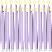 Macarrie 24 Packs Flameless Taper Candles Battery Operated Fake 11 Inch Long Candlelight LED Flameless Candlesticks Flickering Tapered for Christmas Church Prayer New Year Wedding(Lavender Purple)