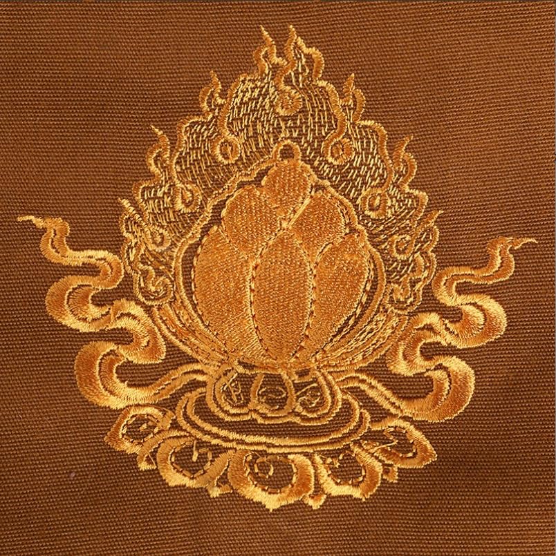 Buddhist Bag, Meditation Bag, Buddhist Cotton Canvas Shoulder Bag, Mountain Facing Bag, Buddhist Bag, Monk Bag, Square Horn Arhat Bag, Embroidered Vase Pattern.2