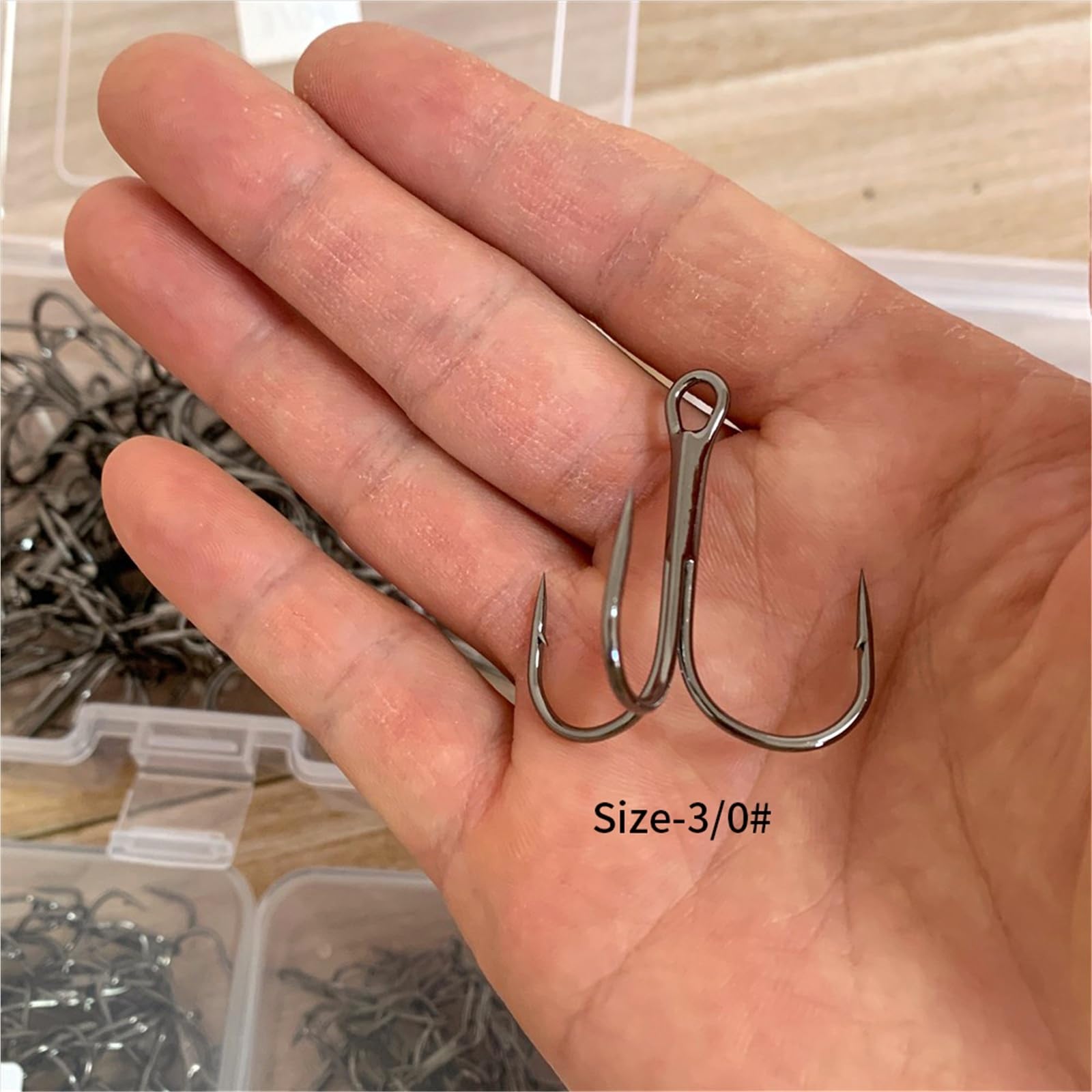 Angelhaken 50pcs/Box Treble Hooks Super Sharp Solid Size Triple Barbed Steel Fishing Lure Jigging Hook 3/0#-16#