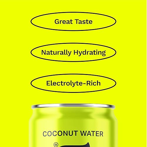 Miniatura 3 de CoAqua Agua de coco orgánica, paquete de 12, electrolitos naturales para hidratación, bebida electrolítica naturalmente dulce potasio, agua de coco