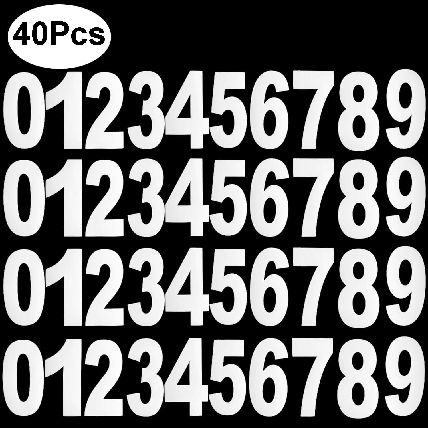 Outee 40 Pcs Wheelie Bin Numbers Stickers Dustbin Numbers Large, 0 to 9