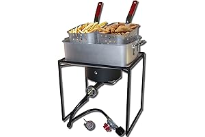 King Kooker Outdoor Propane Fryer Pot with Foldable Twin Baskets