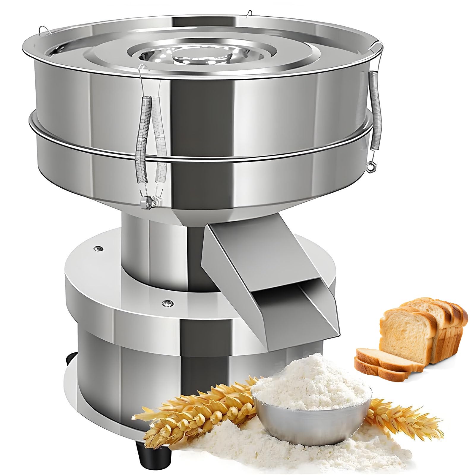 Tamis vibrant électrique avec écran en acier inoxydable pour cuisson et traitement de poudre