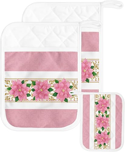 Miniatura 8 de Juego de 2 soportes para ollas de Navidad de Papá Noel para cocina, antideslizantes y aislantes de calor, juego de agarraderas de tela de toalla con