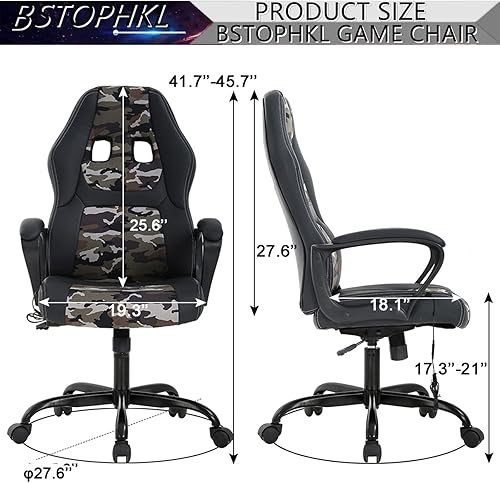 Miniatura 2 de Silla para videojuegos, silla de oficina de masaje, sillas ergonómicas de videojuegos, silla reclinable ajustable para computadora con soporte