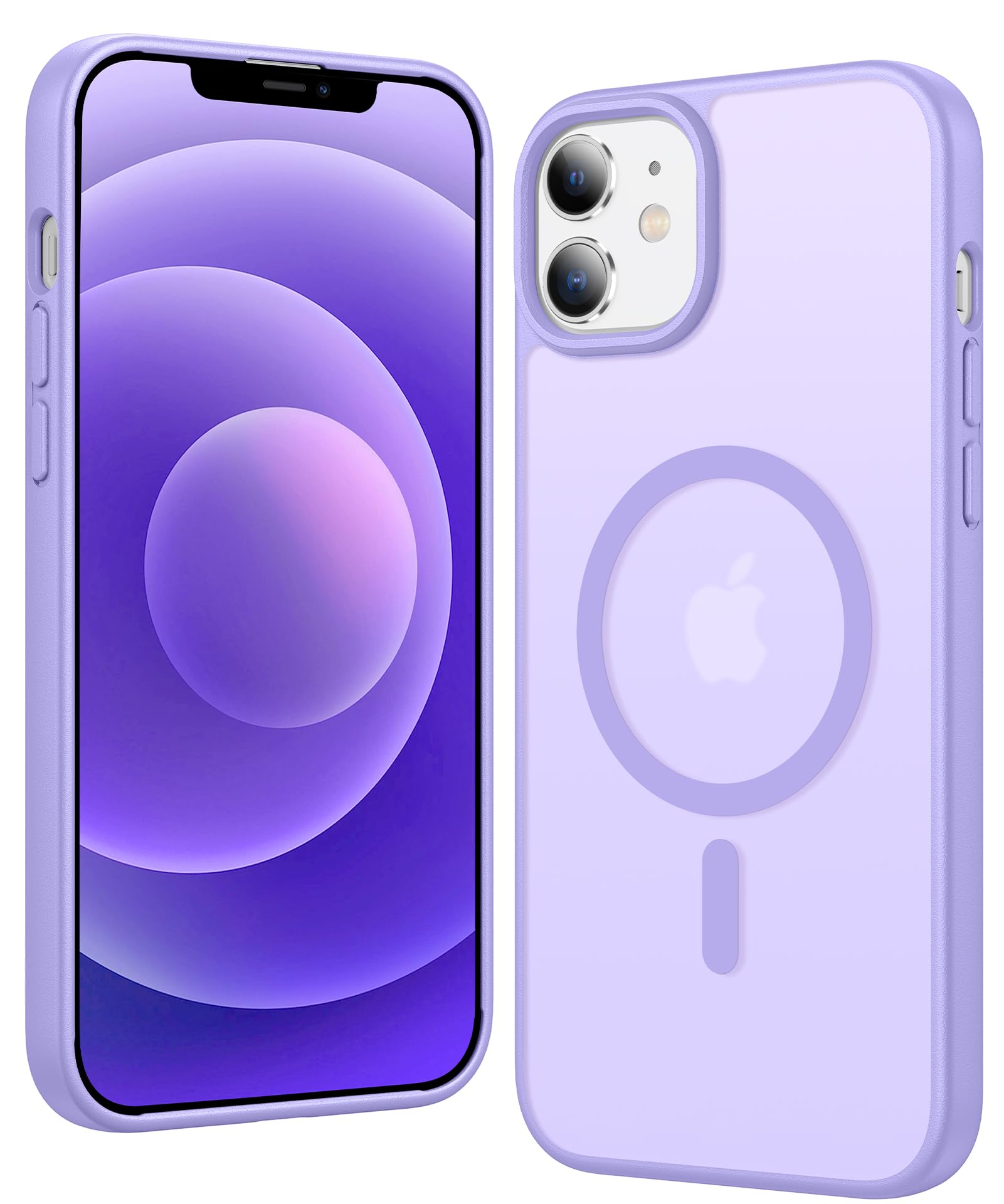FNTCASE for iPhone 12 Case Matte iPhone 12 Pro Case Compatible with Magsafe | Military Grade Drop Protection, Slim Magnetic Phone Cases, Shockproof Bumper, Translucent Cell Cover