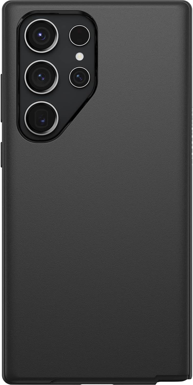 OtterBox Galaxy S23 Ultra Symmetry Series Case - BLACK, ultra-sleek, wireless charging compatible, raised edges protect camera & screen