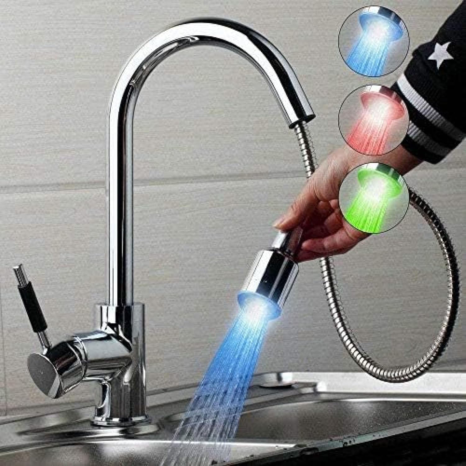 BHFPFZA Chrome Kitchen Faucet withBrass Swivel Sink Mixer PullOut Spray Head Modern Design Durable Kitchen Tap for Easy Cleaning and Versatile Use