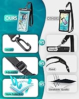 Vista 4 de Hiearcool Bolsa impermeable para teléfono, funda impermeable para iPhone, bolsa seca impermeable para teléfono celular, para cruceros, viajes