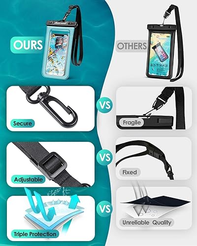 Miniatura 4 de Hiearcool Bolsa impermeable para teléfono, funda impermeable para iPhone, bolsa impermeable para teléfono celular, bolsa impermeable para crucero,