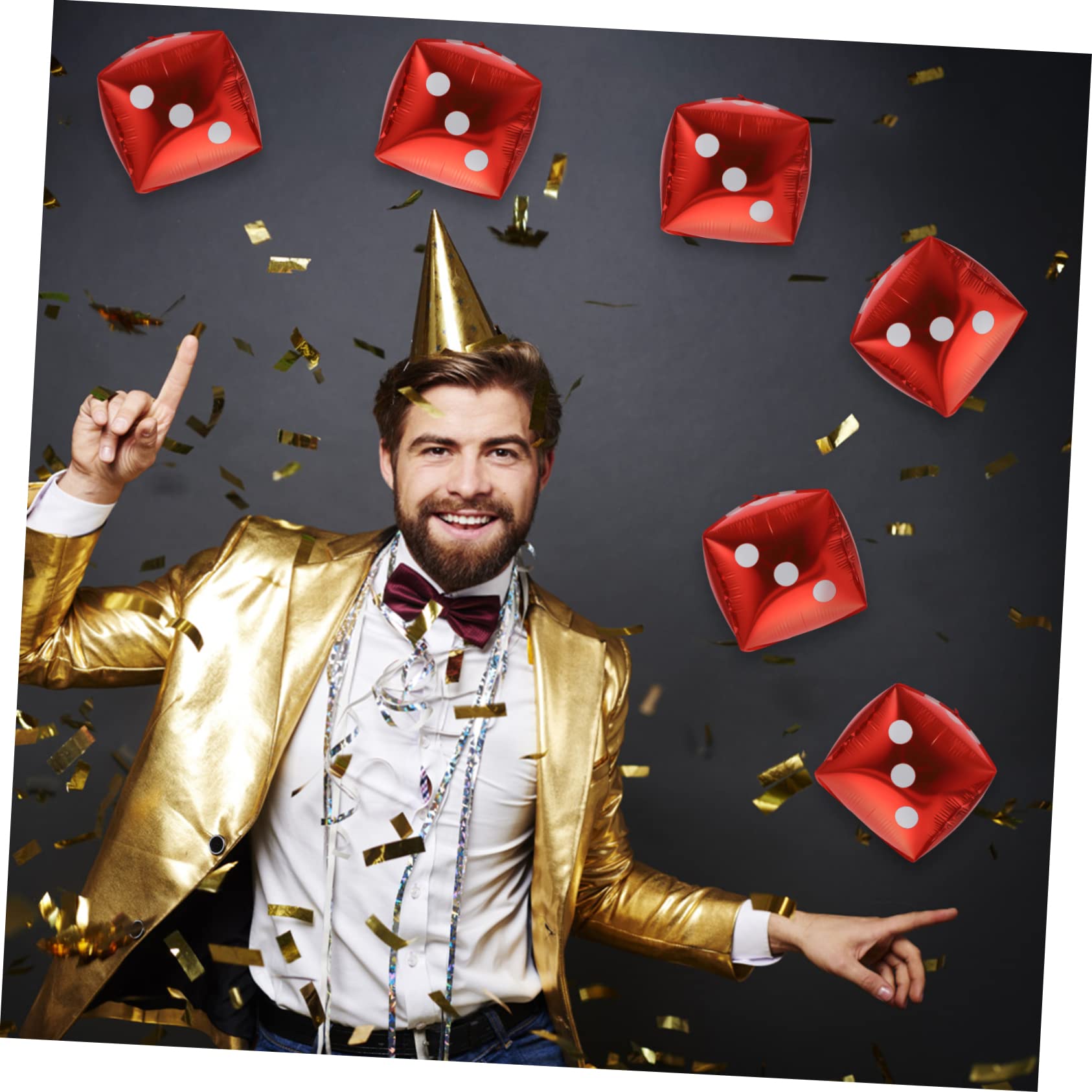 Abaodam 50stücke Würfel Luftballons Aluminium Folienballons Für -themenpartys Spielabende Und Dekorationen Für Und Außenanlässe