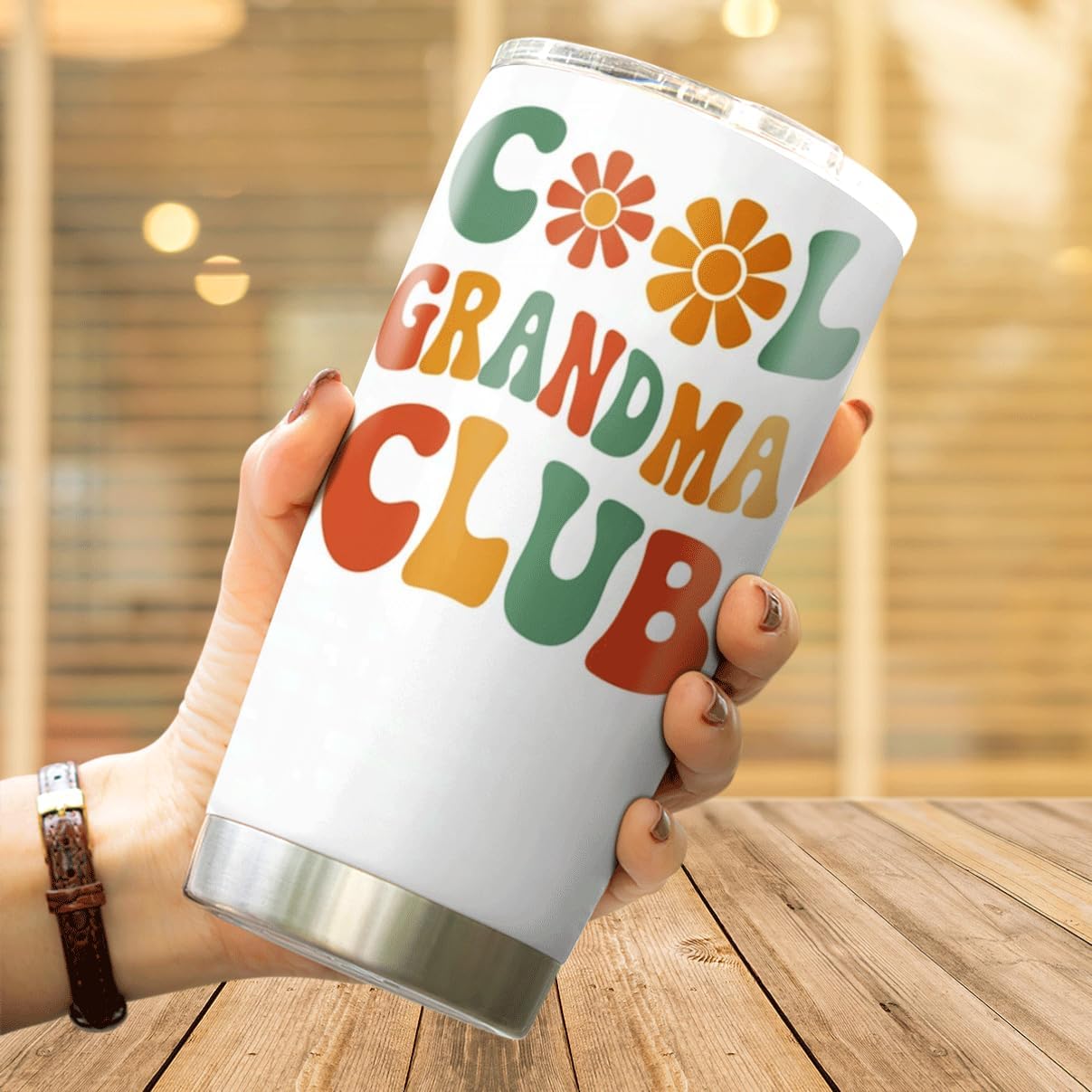 Cool Grandma Club Retro Stainless Steel Tumbler 20 Oz For Mothers Day Gift Funny Travel Coffee Cup Grandmother Women Heat Bottle Tea Insulated Outdoor Hot Mug Iced - Image 4