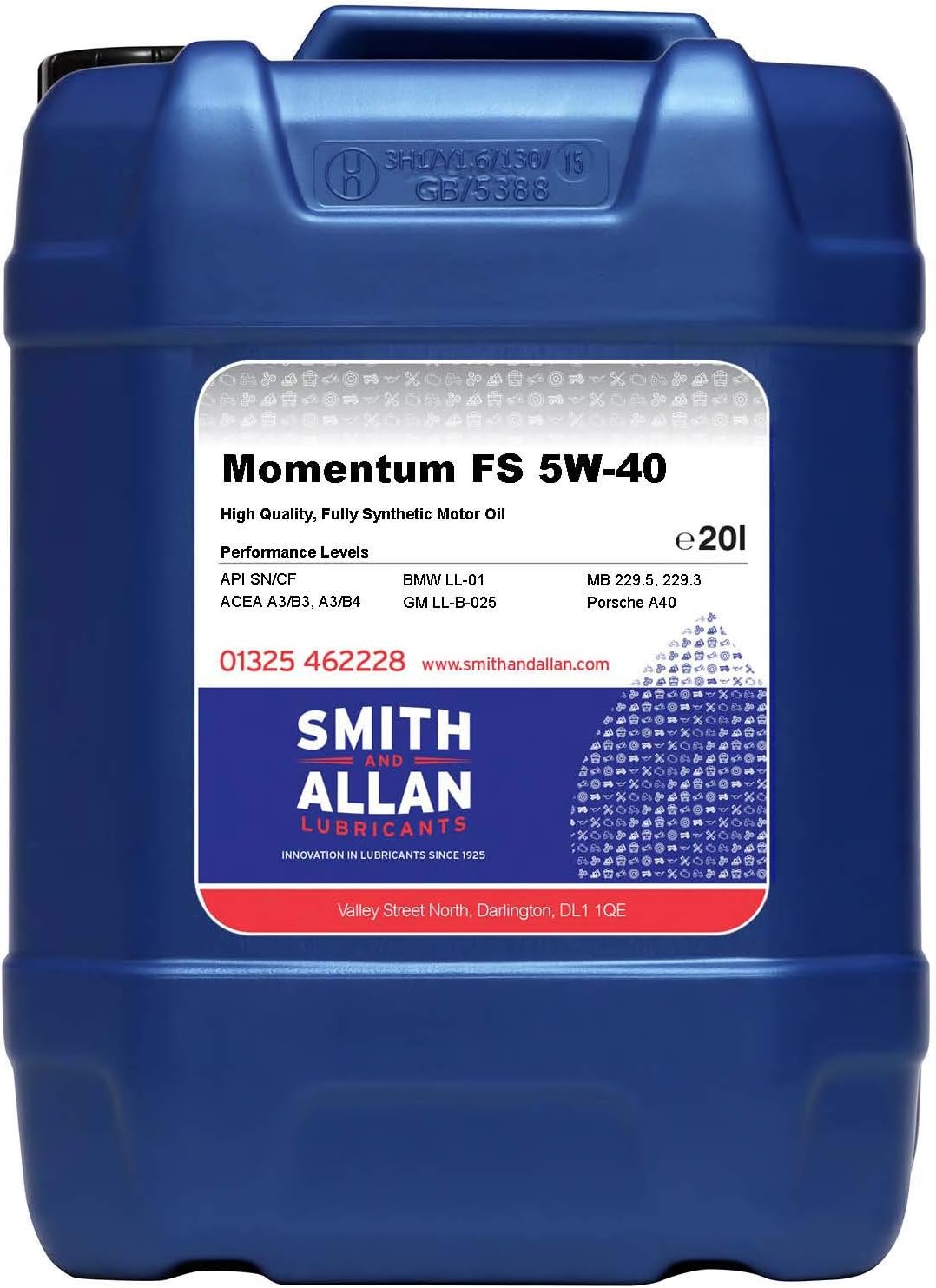 5W-40 Fully Synthetic Engine Oil ACEA A3/B4 API SN 20 Litre 20L