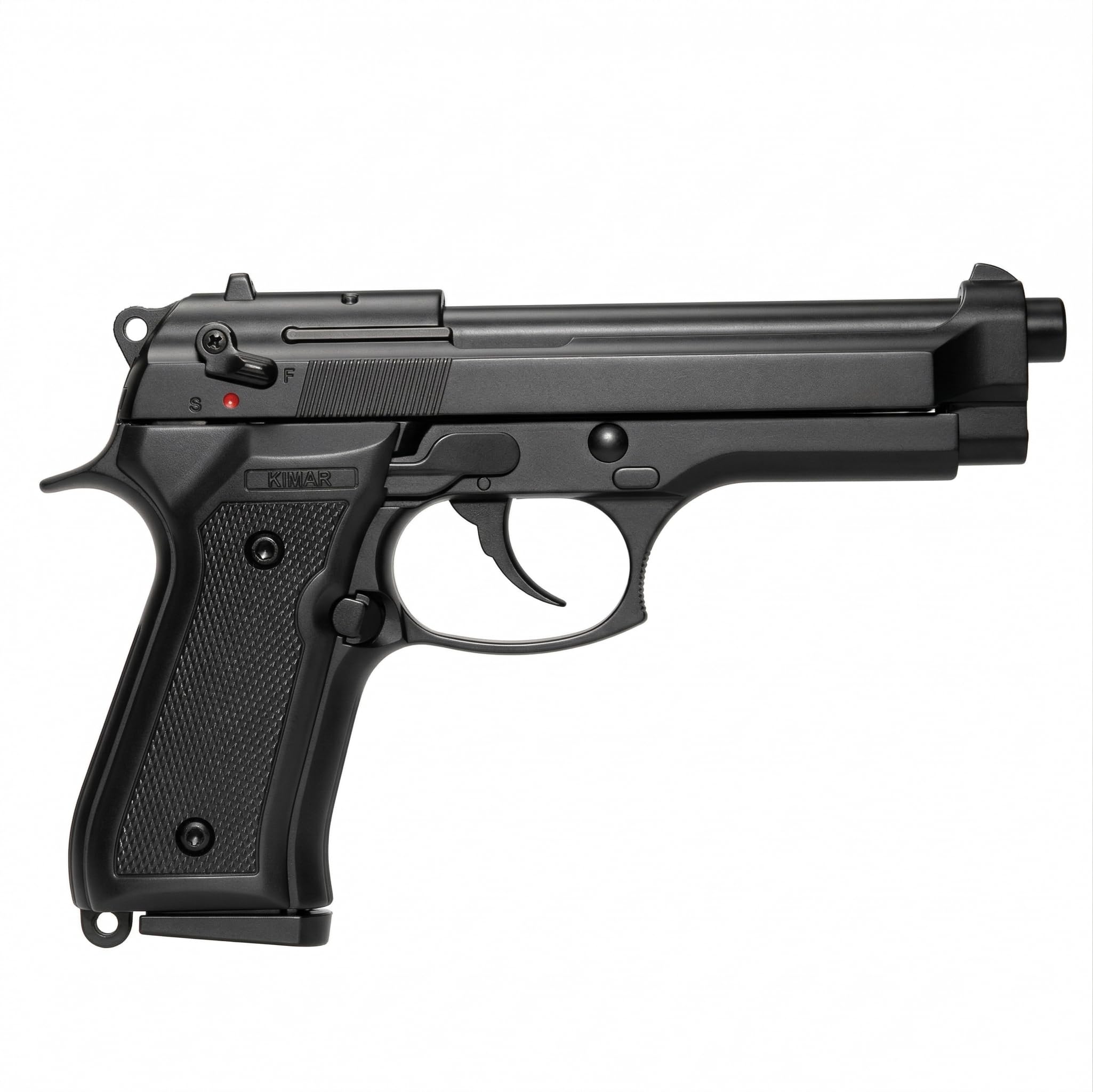 Pistola a salve M92F full metal replica beretta, cal. 8mm, semiautomatica scarrellante, caricatore 18 colpi, valigetta inclusa, made in Italy, 220mm 1100g
