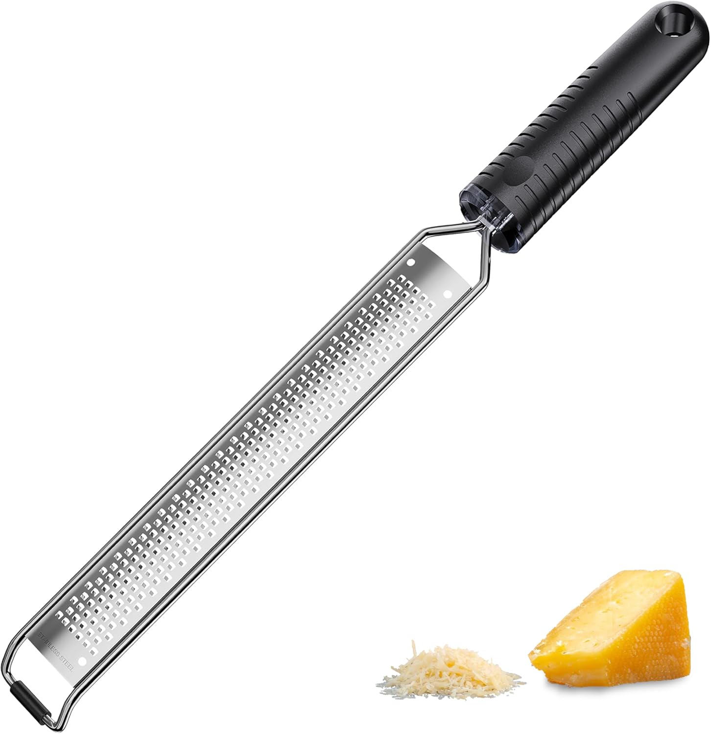 Lemon Zester Grater with Handle,L15″ Cheese Grater for Hard Cheese,Chocolate & Nut Grater