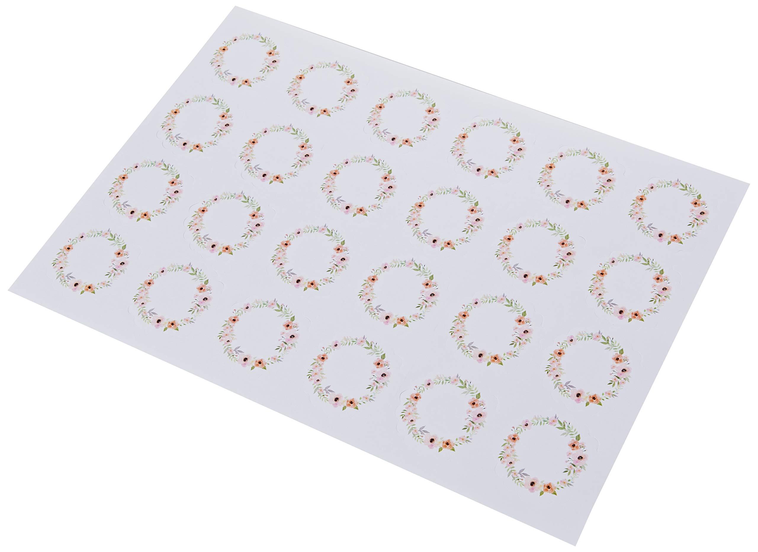 Mopec X454 Sticky Label Waves Flower Wreath, 1 Sheet=24 Pieces, Pack of 5, Paper, Multicoloured, One Size, 5