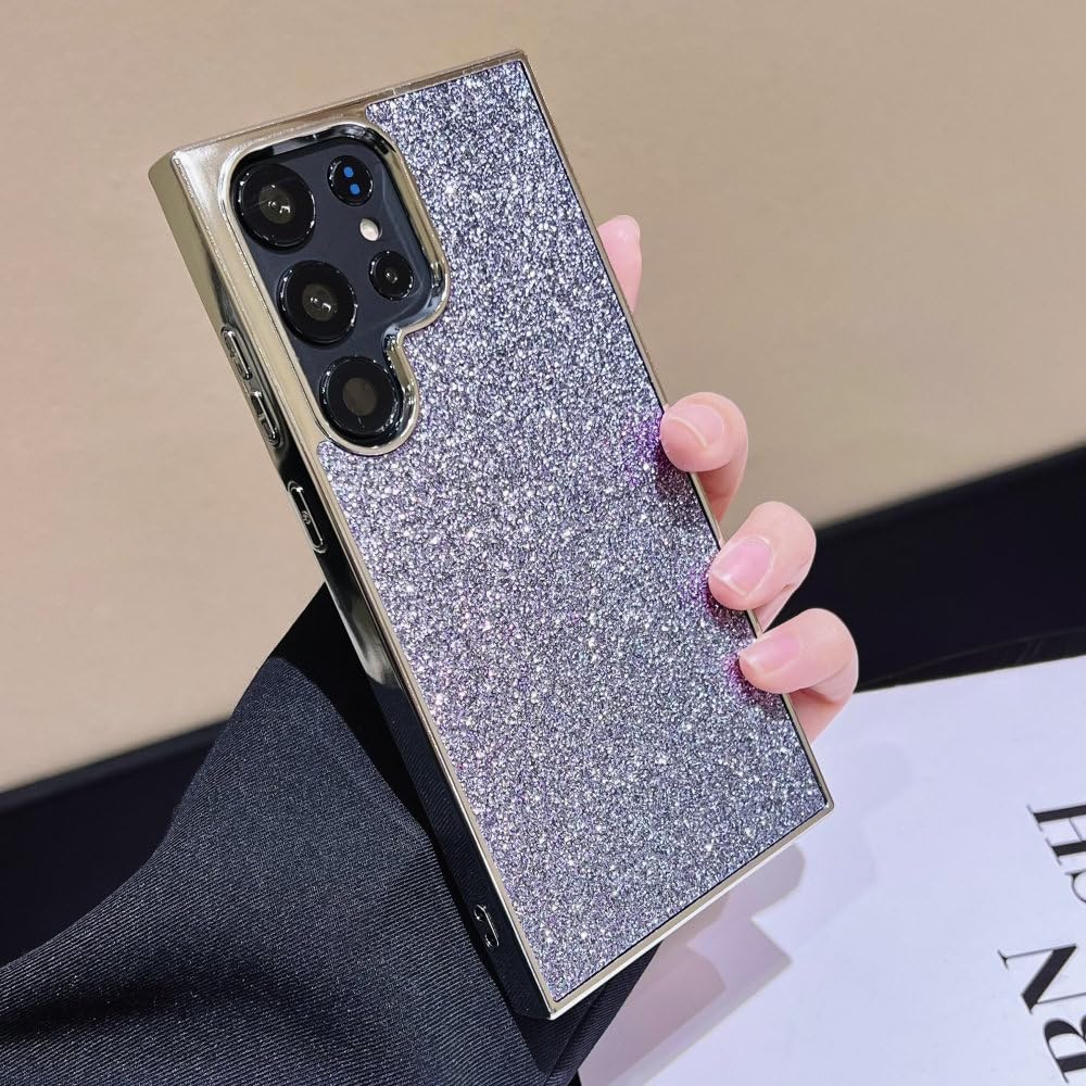 Coque Samsung S23 Ultra Luxe Électroplaquée Paillettes Argent