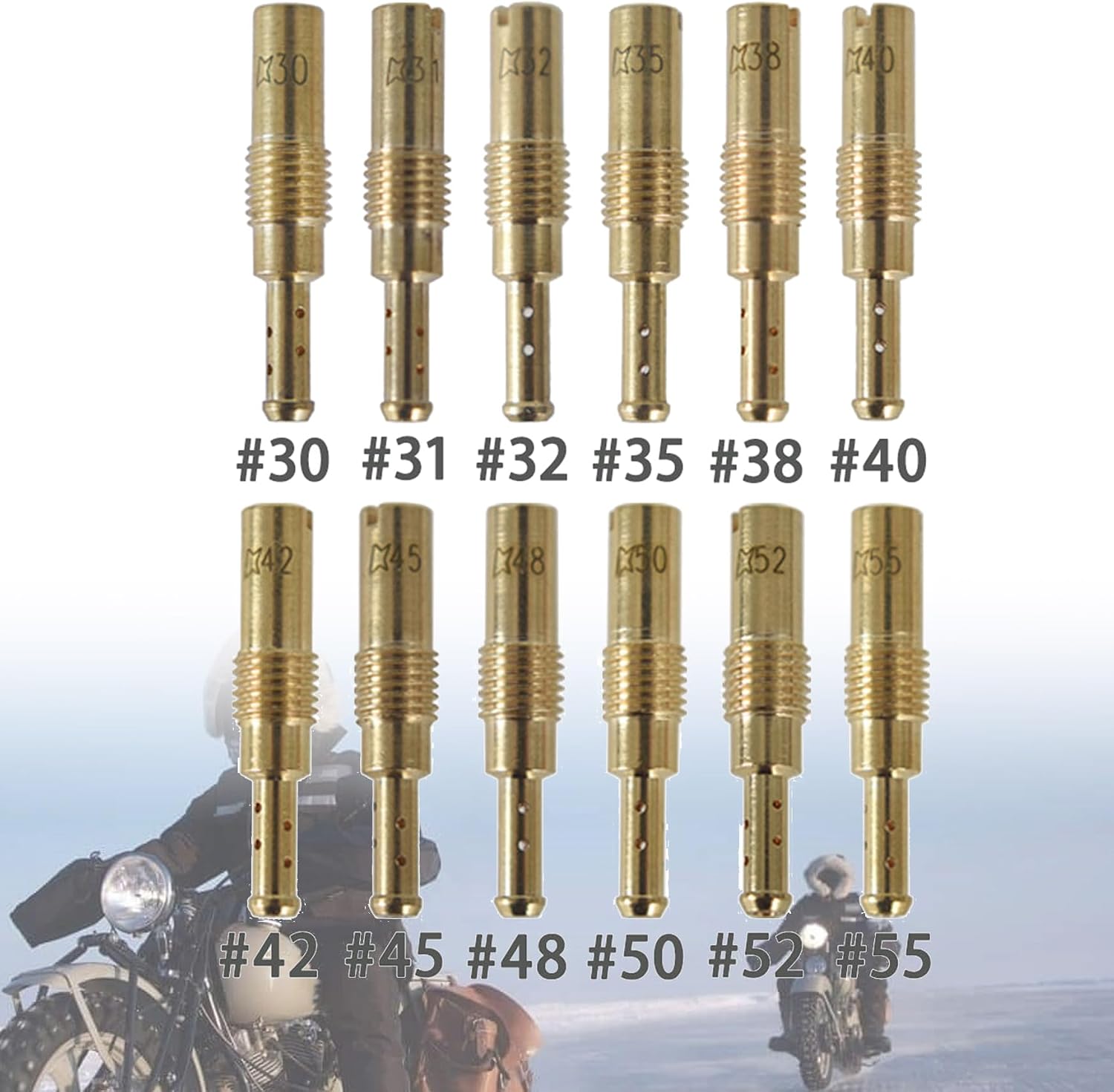 12PCS Set 30 31 32 35 38 40 42 45 48 50 52 55 Slow Pilot Jets Replacement for OKO CVK