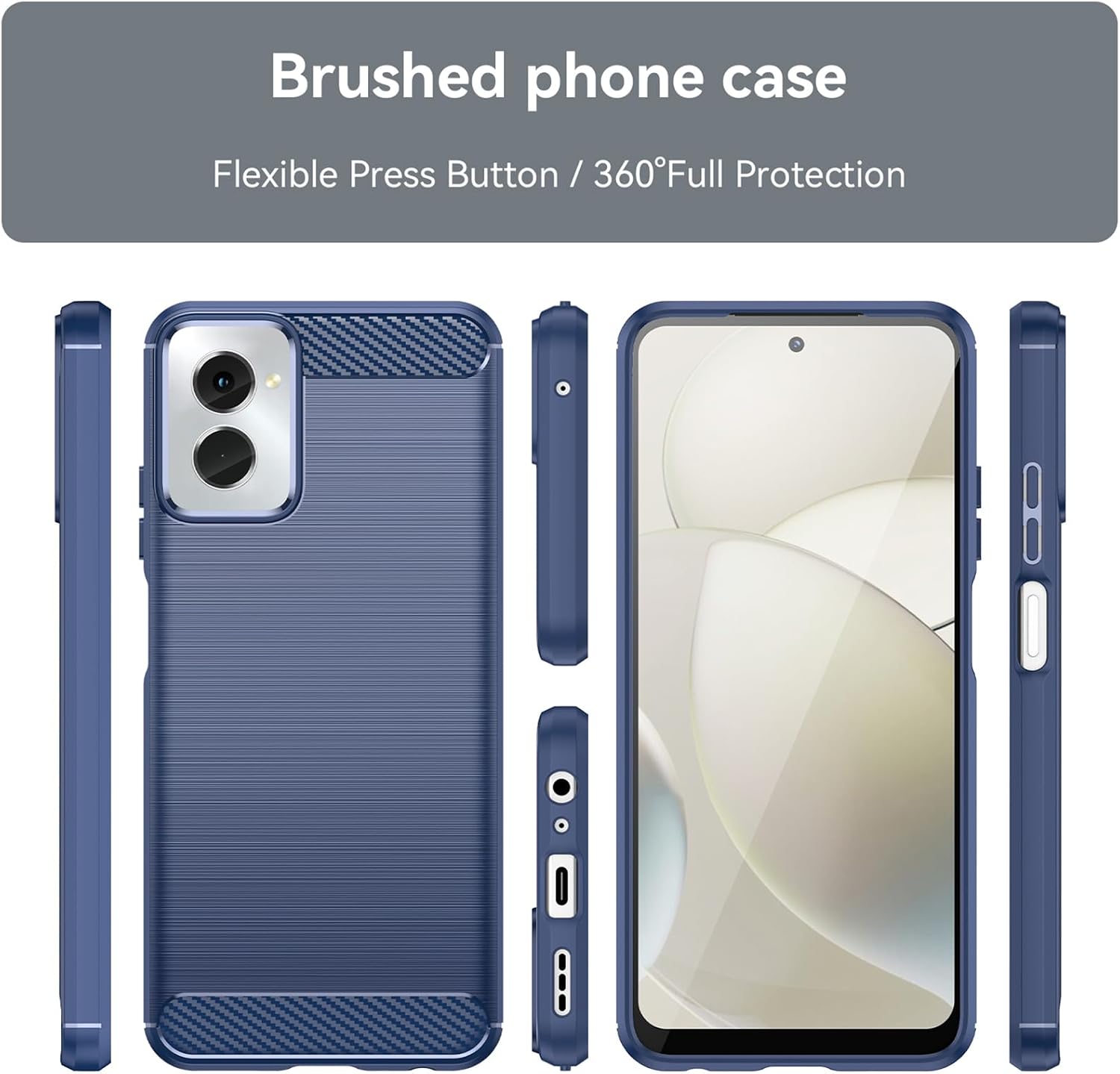 Case for Moto G Power 5G 2024 Carbon Fiber Phone Case Soft TPU Anti-Slip Durable Lightweight Protective Phone Cover for Motorola G Power 5G 2024,Blue image 5