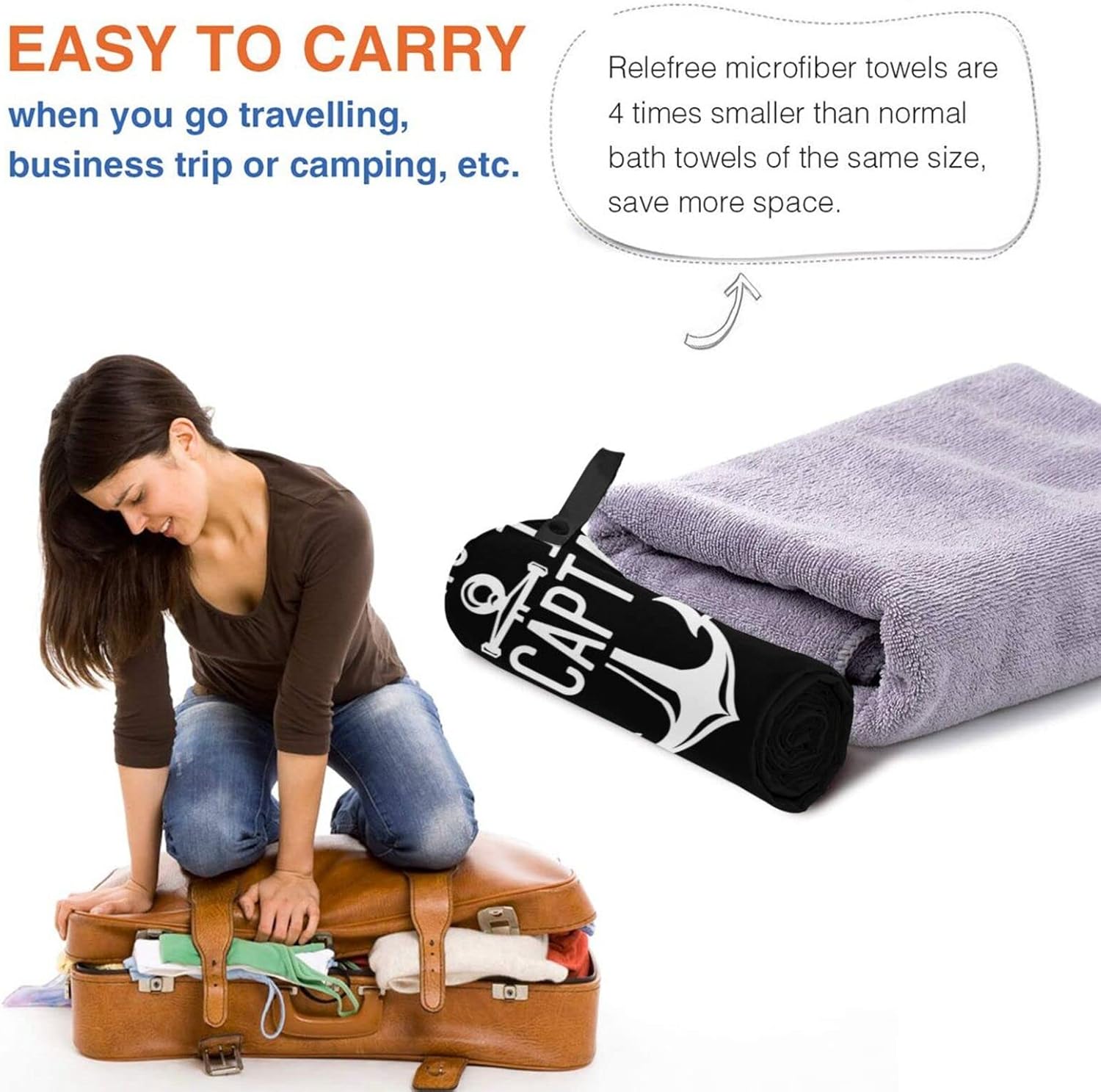 Beach Towel The Captain is Always Right I Am The Captain Sand-Free Towels for Travel Sports Quick Dry Camping Towels
