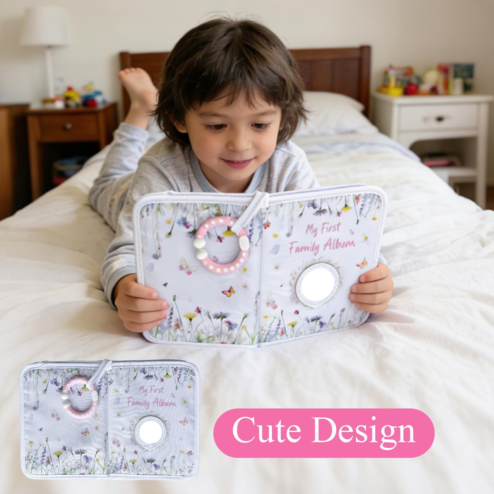 Pink Baby Photo Album, My First Photo Book with Soft Polyester Pages - Image 4