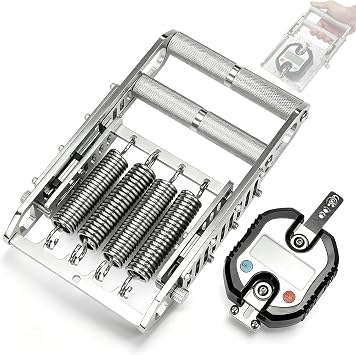 304 Stainless Steel Hand Dynamometer, Grip Strength Tester With 4 Spring Adjustable, Adjustable Grip Distance 10-31mm, No Slip Handle, Max 330lbs/150kg For Forearm Finger Muscle