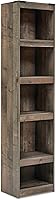 Signature Design by Ashley Trinell Rustic TV Pier Bookcase - 3 Adjustable Shelves, Reclaimed Oak Grain, 72"H Natural Brown