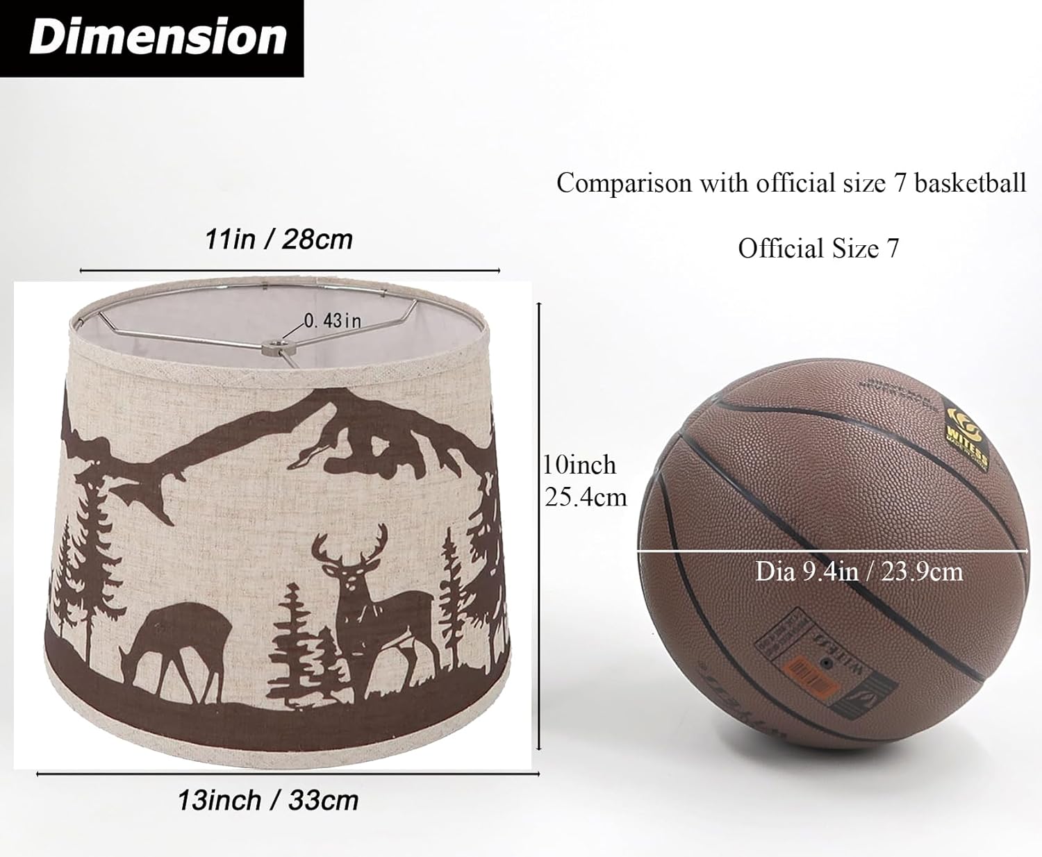 Medium Double Print Lampshade Set of 2 Easy Assembly Lamps shade,Natural Linen lamp shades,Hand Crafted Lampshades for Table Lamp and Floor Light,Print lamp shade 13 Inches 11"x13"x10" (D)