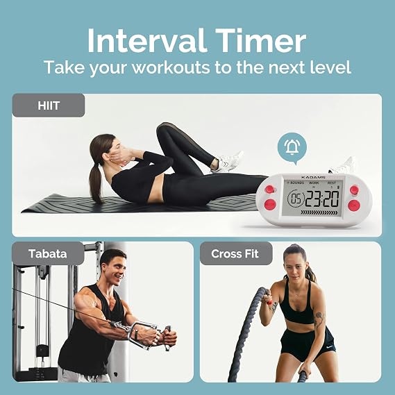 KADAMS Workout Interval Timer HIIT, Tabata & EMOM Training with Visual Countdown Ring, Magnetic for Gym Home Workouts & Fitness