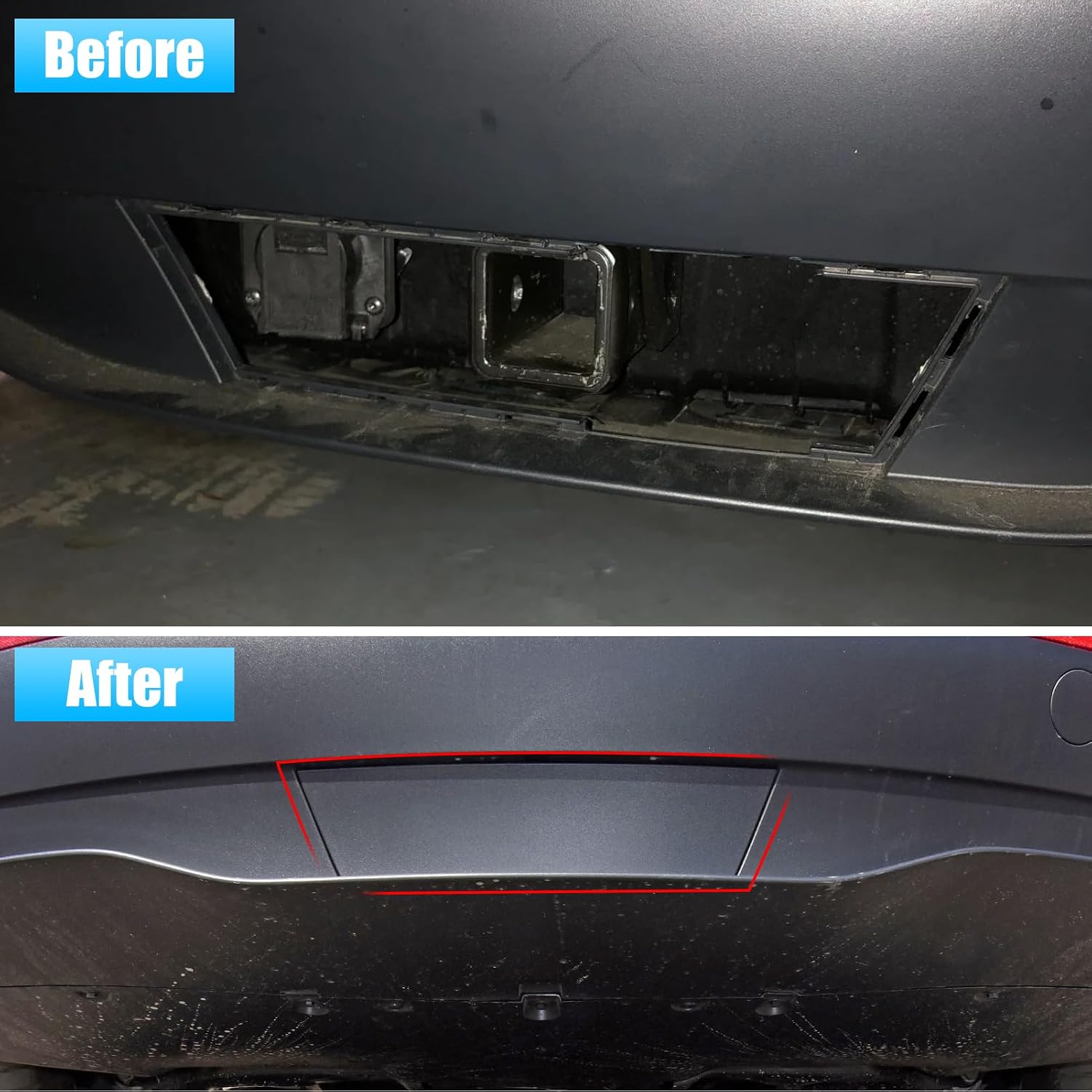 Jaronx Compatible with Tesla Model Y Rear Bumper Tow Hitch Cover 2020 2021 2022 2023, 1494009-00-B, Rear Lower Bumper Trailer Tow Hitch Hook Cap Cover Compatible with Tesla Model Y Accessories