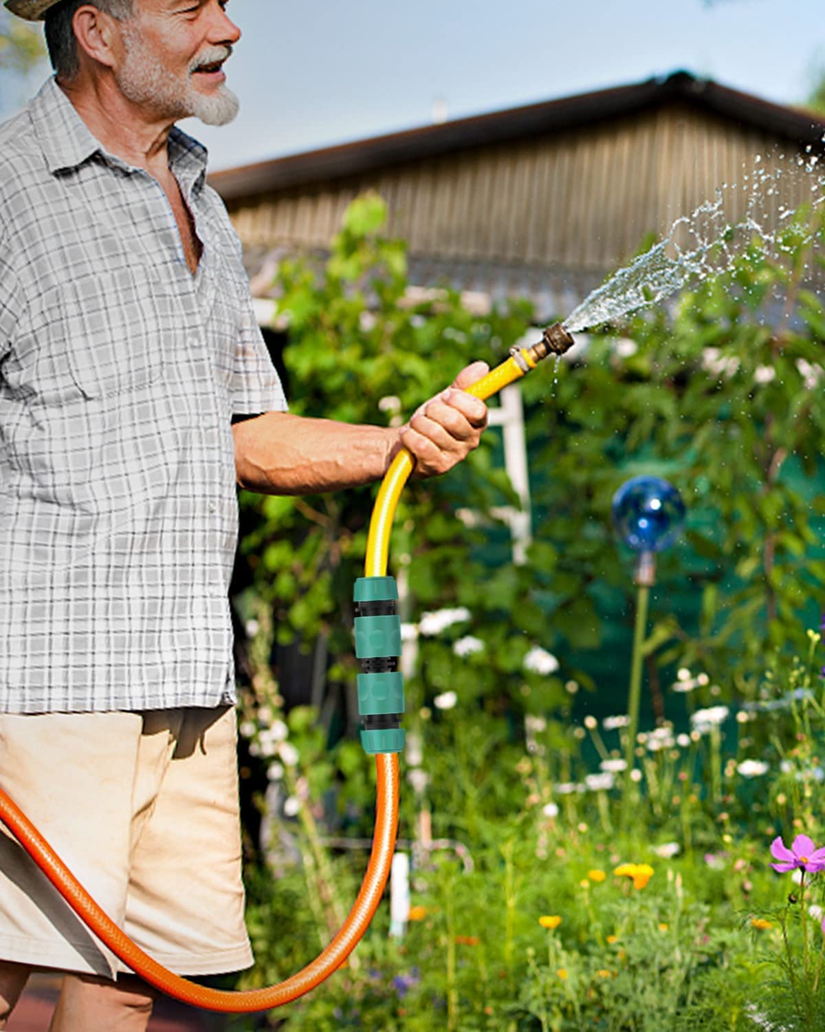 6 Pièces Double Connecteur De Tuyaux, Double Mâle Tuyau Connecteur Plastique Raccords De Tuyau