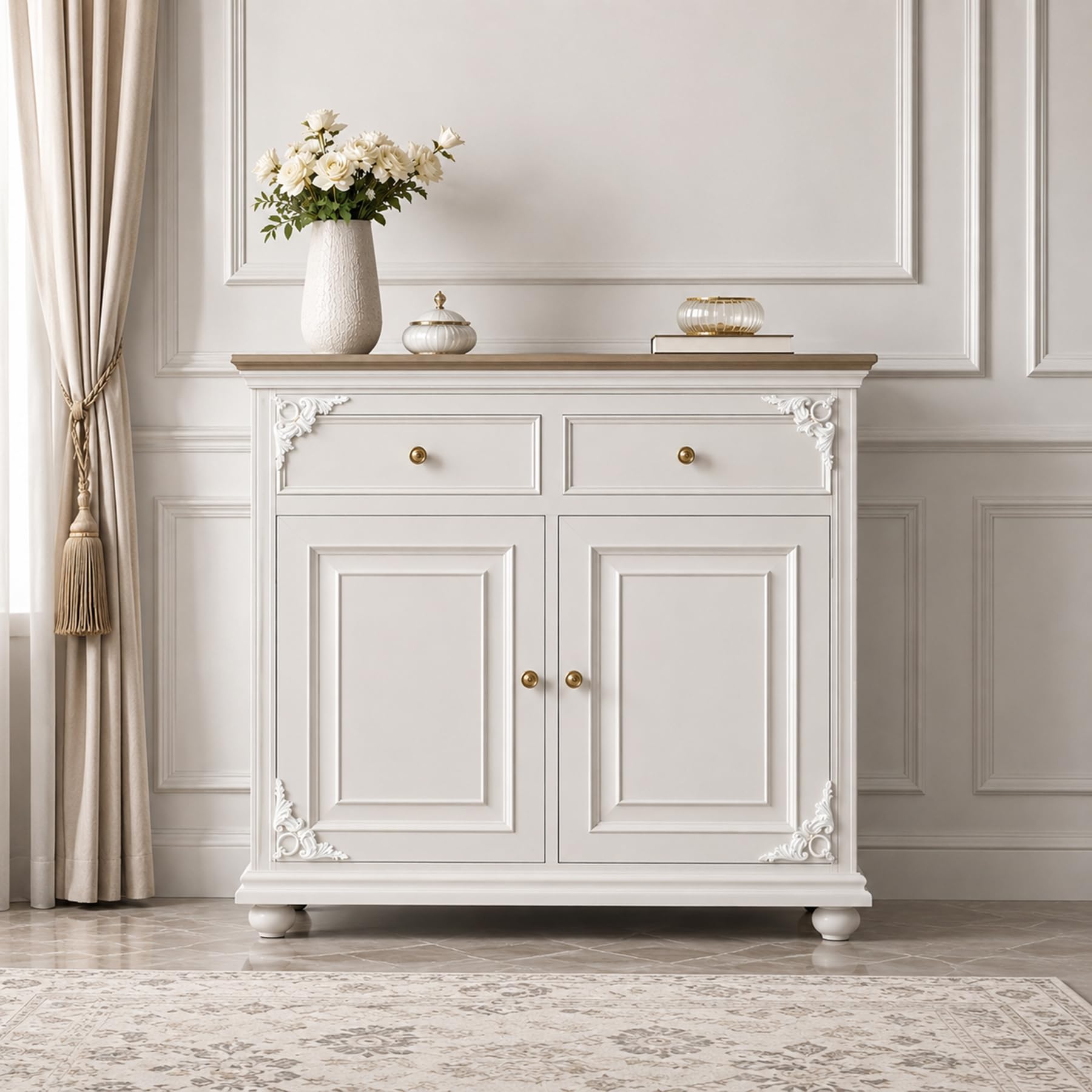4 PCS Angolari Decorativi per Pareti E Soffitti in PU Modanature Angolari 3D con Decorazioni Floreali Profili Decorativi Verniciabili per Cornici E Angoli Elegante Finitura