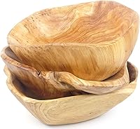Vista 4 de Cuenco de madera para servir ensalada de frutas tallada a mano cuencos de raíz creativa sala de estar cuenco de madera real para dulces de 8 a 10