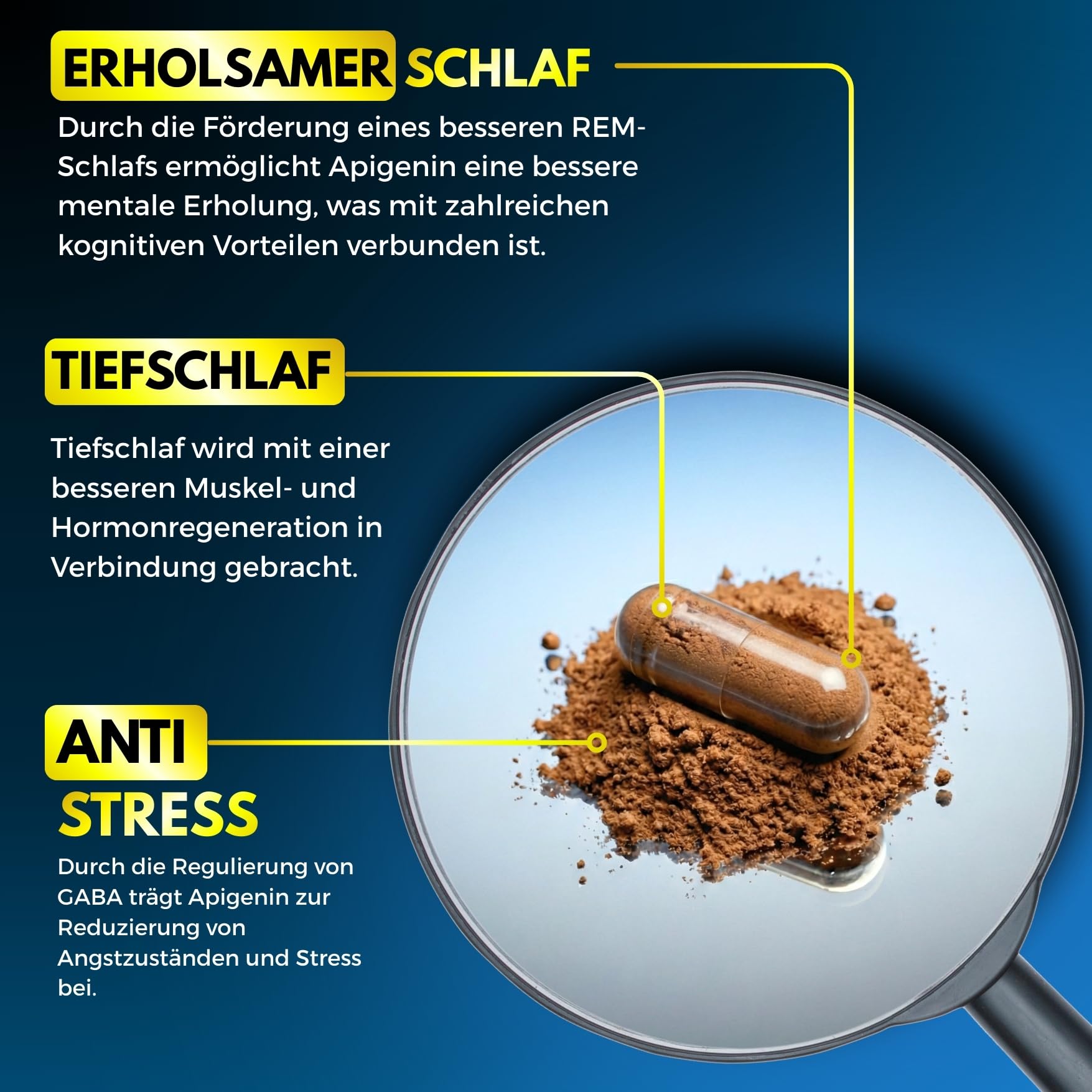 APIGENIN | 100% natürlich | Kamillenextrakt | Besserer Schlaf | Entspannung | Gemüsekapseln | Wohlbefinden | NAD+
