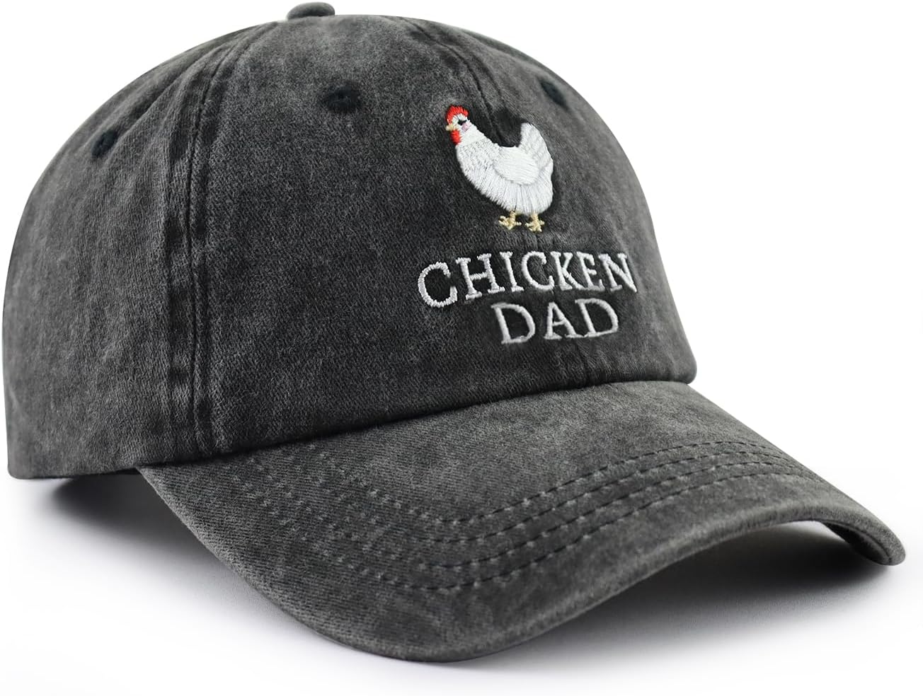 Chicken Mom and Chicken Dad Hat for Women Men, Funny Adjustable Cotton Embroidered Farm Hen Lovers Baseball Cap - Image 3