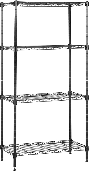 Amazon Basics 4-Shelf Steel Wire Storage Rack in Black