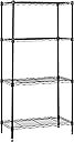 Amazon Basics 4-Shelf Steel Wire Rack, 13.4 D x 23.2 W x 48 H in, Black | Sturdy, Adjustable, Easy Assembly, Storage