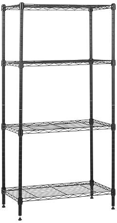 Amazon Basics 4-Shelf Steel Wire Rack 13 4 D x 23 2 W x 48 H in Black