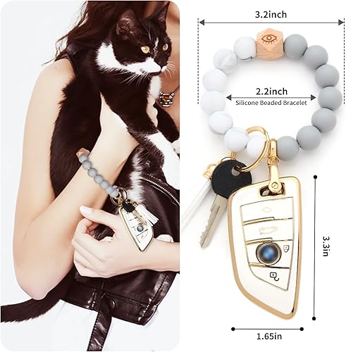 Miniatura 5 de Compatible con la serie BMW 2, 3, 5, 6, 7, X1, X2, X3, X4, X5, X6, funda especial de TPU antihuellas, accesorios para mujer (blanco)