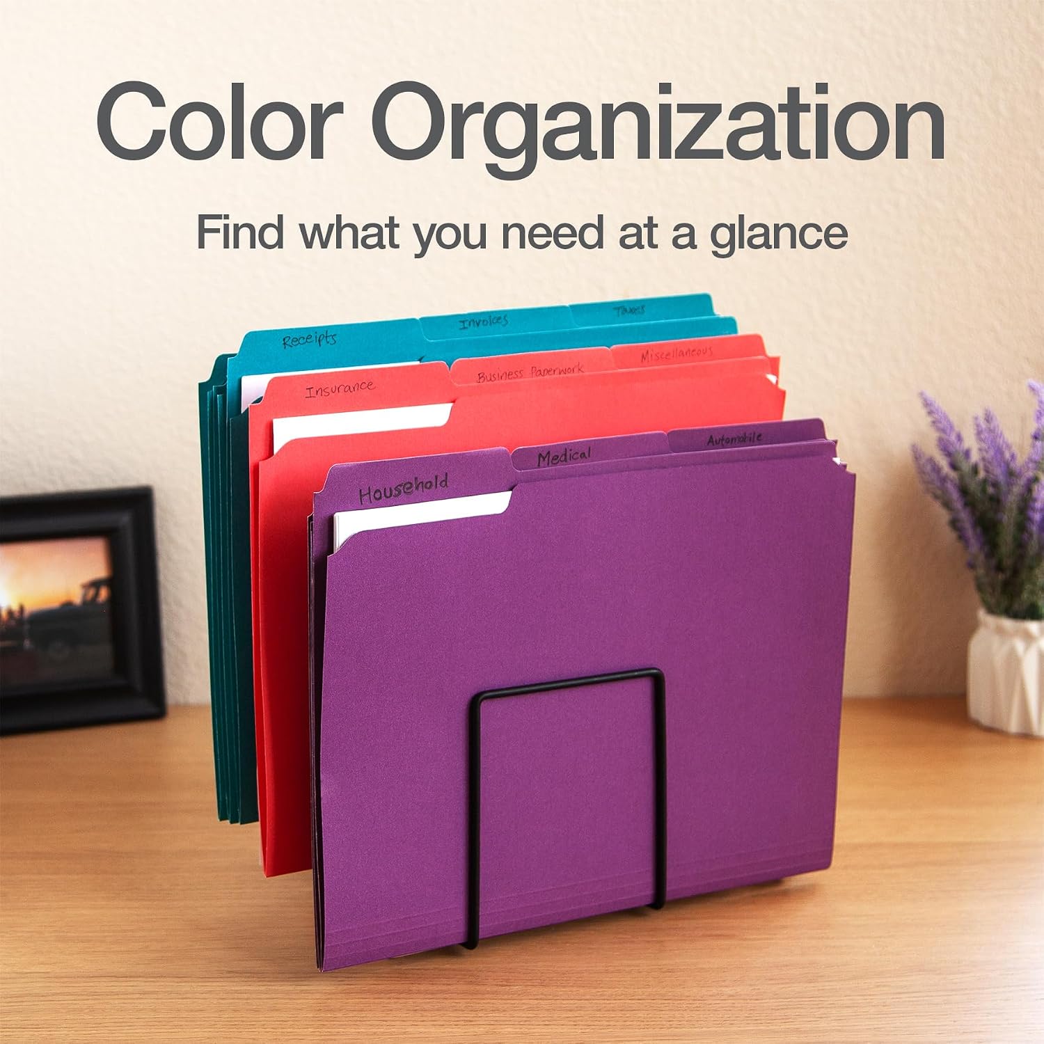 Oxford Colored File Folders, 15 Pack, 3 Tabs, 5 Bright Colors, Letter Size (8.5" x 11"), Color-Coding for School, Office & Home Document Organization image 5