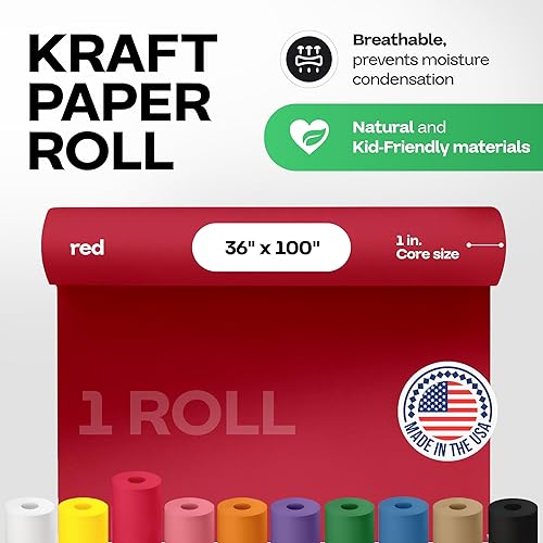 Vista 198 de Rollo de papel kraft marrón de 24 x 2160 pulgadas (180 pies), paquete de 4 – Papel de embalaje marrón hecho en Estados Unidos de 30 libras de grosor